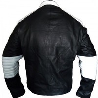 New Customized Men's Handmade Black Super Man Style Biker Leather Jacket - Thumbnail 1