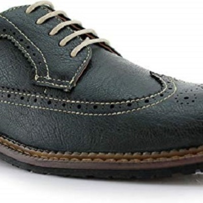 New handmade men’s casual two tone green classic brogue wingtip dress shoes