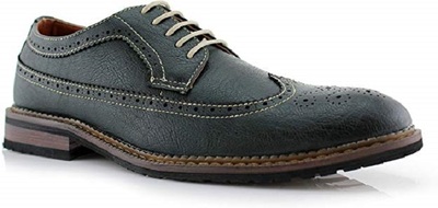 New Handmade Men’s Casual Two Tone Green Classic Brogue Wingtip Dress Shoes