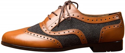 Men’s Handmade Men’s Tan Leather Two Tone Wingtip Brogue Shoes