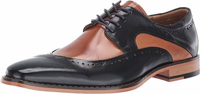 New Handmade Men’s Tan & Navy Buffalo Leather Lace-Up Dress Oxford Shoes