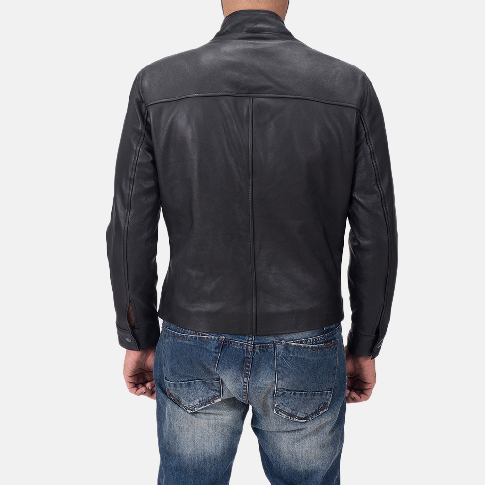 Austere Matte Black Leather Biker 