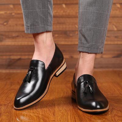 Handmade men black brogue shoes men dress casual soft rubber wedding shoes