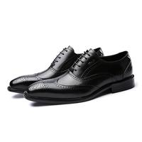 HANDMADE CLASSIC STYLE COW LEATHER ELEGANT BROGUE SHOES - Thumbnail 4