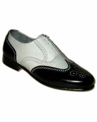 Men’s Oxford Shoes Gray Black Cont Genuine Leather Wing Tip Brogue Toe Handmade