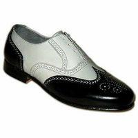 Men’s Oxford Shoes Gray Black Cont Genuine Leather Wing Tip Brogue Toe Handmade - Thumbnail 4