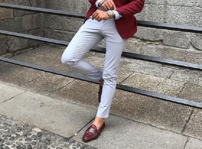 Handmade Men’s Red loafers,summer casual men’s leather loafers