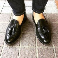 Handmade Men’s black tassel loafers,summer casual men’s leather loafers - Thumbnail 4