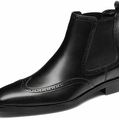 Men’s handmade men’s chelsea black dress boots for men - Thumbnail 5