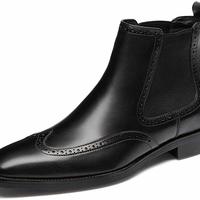Men’s Handmade Men’s Chelsea Black Dress Boots for Men - Thumbnail 4