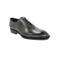 New Handmade Men’s Firenze Grey Calf-skin Leather Oxfords Shoes - Thumbnail 4