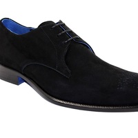 New Handmade Franco Men’s Diego Black Suede Oxfords Shoes - Thumbnail 1