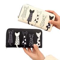 5 Cats Embroidered Cute Wallet Purse - Thumbnail 1
