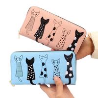 5 Cats Embroidered Cute Wallet Purse - Thumbnail 2