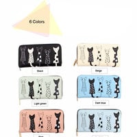 5 Cats Embroidered Cute Wallet Purse - Thumbnail 4