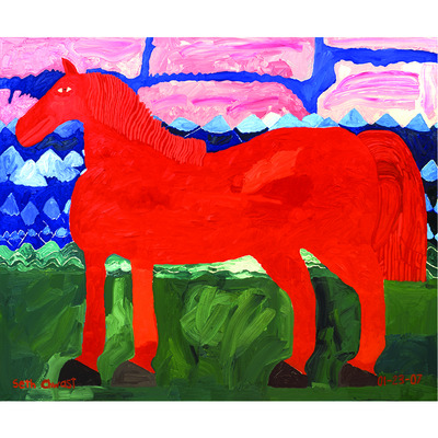 Large print: big red orange fantasy horse