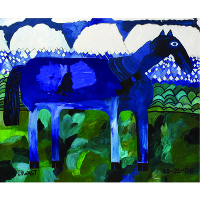Medium Print: Cobalt Blue Fantasy Horse