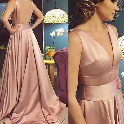 V neck long prom dresses under 100 - Thumbnail 2