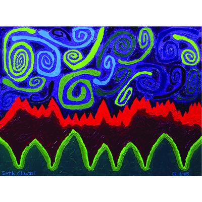Medium print: northern lights with people swirls