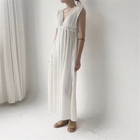 Beautiful V Neck Long Godess Boho Dress - Thumbnail 1