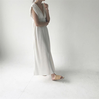 Beautiful V Neck Long Godess Boho Dress - Thumbnail 2