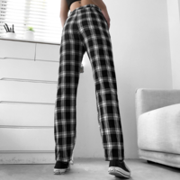 Black Vintage Plaid Pants - Thumbnail 2