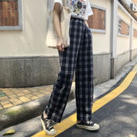 Retro Plaid Pants with Pockets - Thumbnail 1