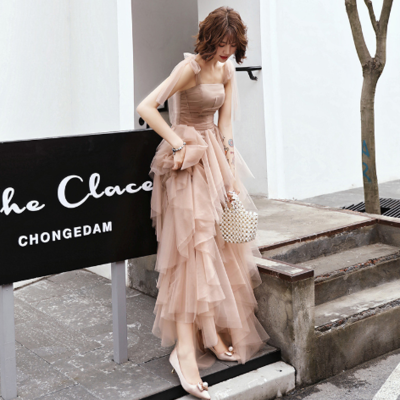 Elegant sleeveless tulle prom dress - Thumbnail 4