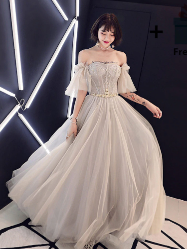 Princess Inspired Off Shoulder Prom Dress