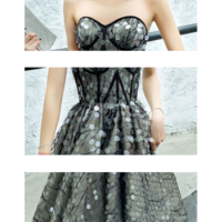 Sequined Strapless Evening Dress - Thumbnail 2