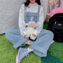 New cute rabbit long overalls-3
