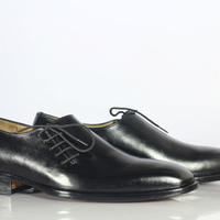 Handmade Men's Black Shoes, Men's Leather Lace Up Shoes - Thumbnail 2