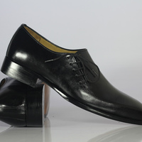 Handmade Men's Black Shoes, Men's Leather Lace Up Shoes - Thumbnail 1