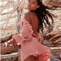Boho Off Shoulder Ruffled Romper - Thumbnail 3