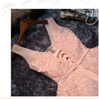 Knee Length Lace Beaded Tulle Dresses - Thumbnail 3