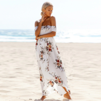 Boho Style Off Shoulder Summer Dress - Thumbnail 3
