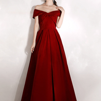 A line velvet long prom dress simple evening dress - Thumbnail 2