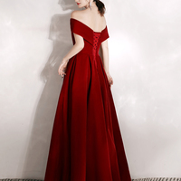 A line velvet long prom dress simple evening dress - Thumbnail 3