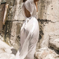 Beautiful White Boho Beach Dress - Thumbnail 3