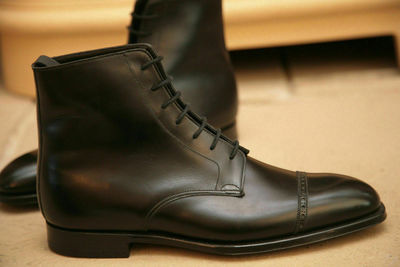 Handmade Mens Oxford Dress Boot, Men Black Lace Up Ankle Leather Boots