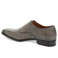 Handmade Men Gray Formal Shoes, Gray Double Monk Shoes, Shoes - Thumbnail 1