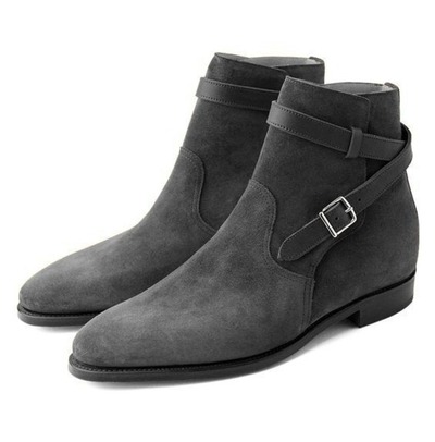 Handmade Men Jodhpur Boots, Gray Suede Leather Boot For , Dress Boot