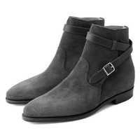 Handmade Men Jodhpur Boots, Gray Suede Leather Boot For , Dress Boot - Thumbnail 4
