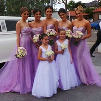 Lilac Bridesmaid Dresses Long for Wedding Party - Thumbnail 1