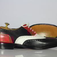 Handmade Men's Multi Color Wing Tip Brogue Shoes, Men's Leather Lace Up Shoes - Thumbnail 3