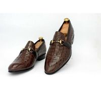 Handmade Mens Alligator Leather Moccasins Loafer, Crocodile Shoes For Men - Thumbnail 1