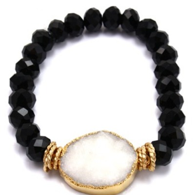 White druzy bracelet 