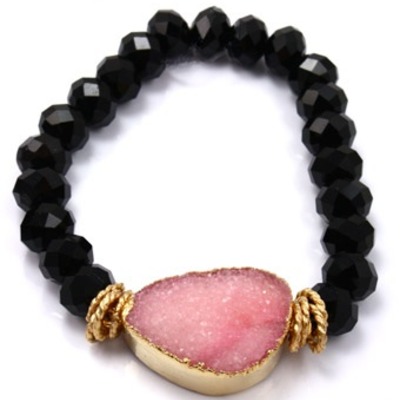 Pink druzy bracelet