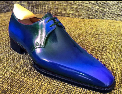 Men New Style Blue Black Shade Leather Chukka Fashion Formal Shoes Available