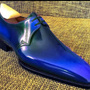Men New Style Blue Black Shade Leather Chukka Fashion Formal Shoes Available-1